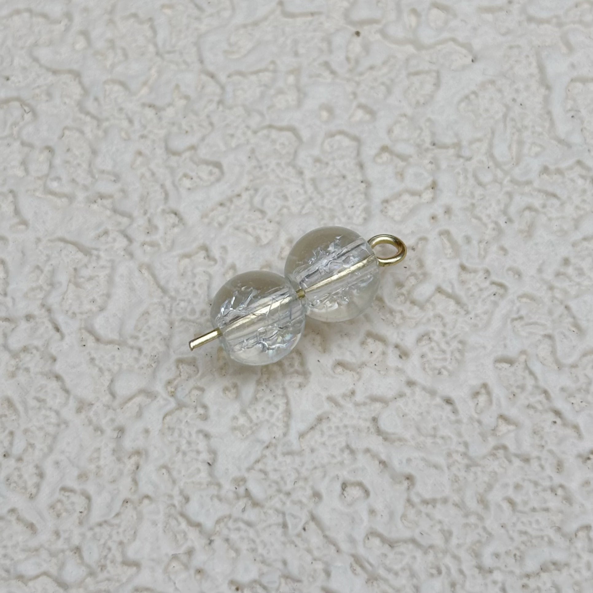 6mm | クリアホワイトクラックビーズ