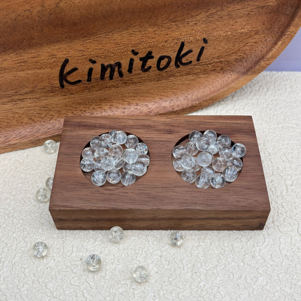 6mm | クリアホワイトクラックビーズ