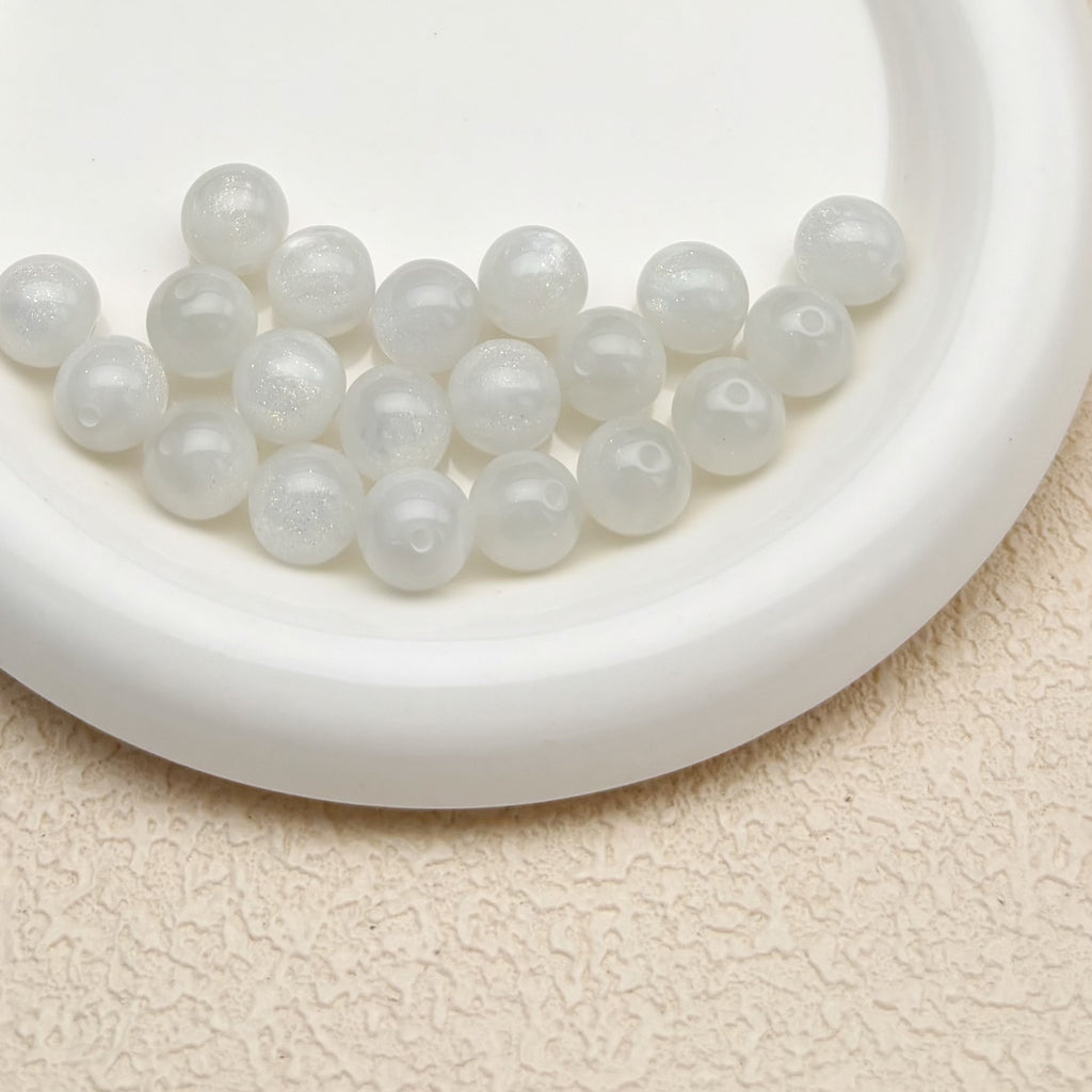 12mm | 紫外線で色が変わるビーズ（ホワイト→スモークブルー柄）