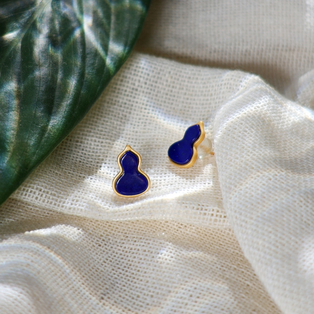 福を呼ぶ | ひょうたん型ラピスのピアス