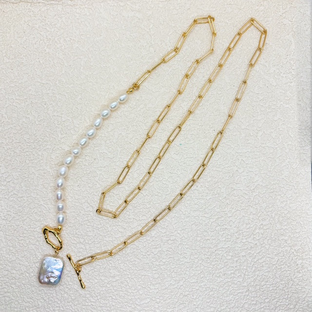 天然パール 2WAYロングネックレス